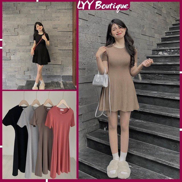 Váy thun body dáng ngắn freesize, đầm thun zip ôm eo hàng Quảng Châu LYY BOUTIQUE