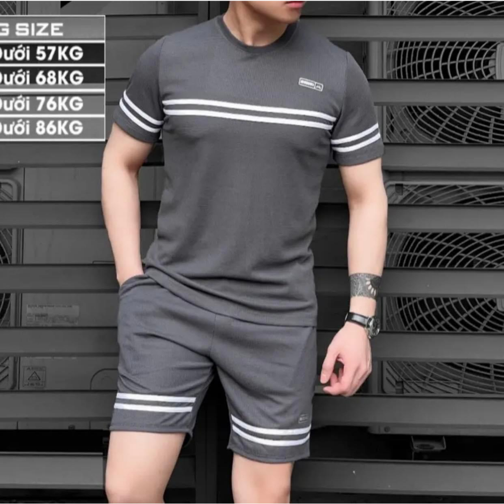 Bộ Thể Thao Nam Cổ Tròn 2 Sọc Vải Cotton Thoáng Mát - Havaka Store | BigBuy360 - bigbuy360.vn