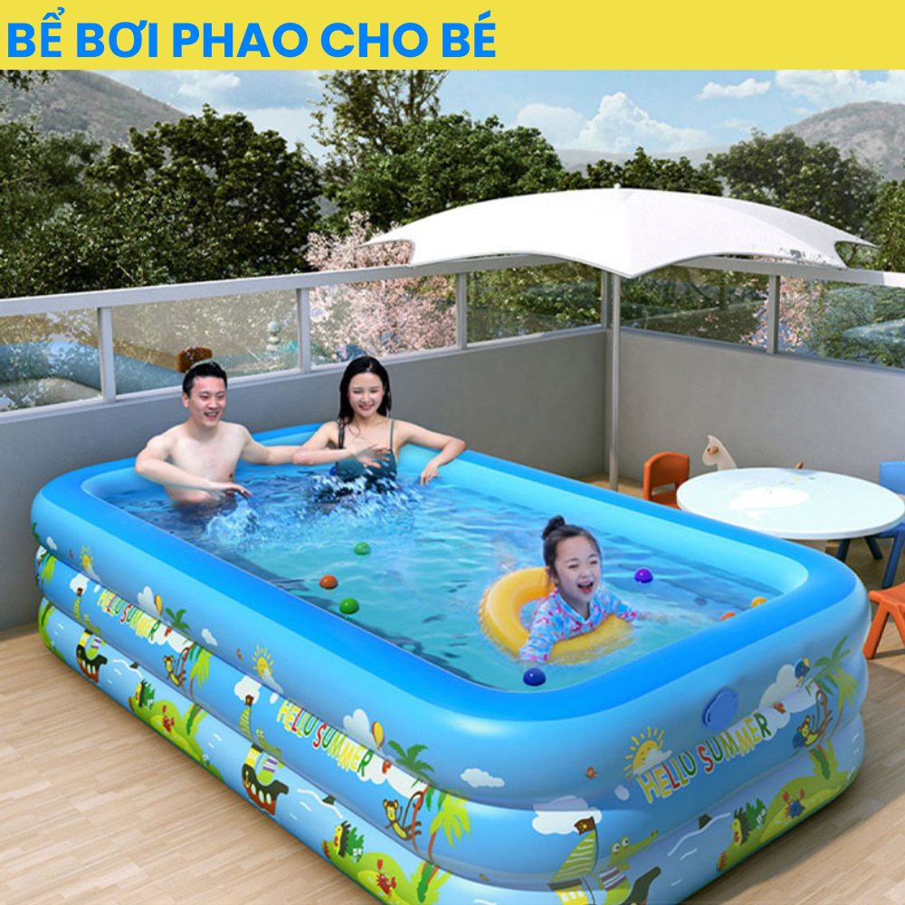 Bể Bơi Cho Bé 3 Tầng 1m3, 1m5, 1m8 Chính hãng KAW - Bảo hành 1 đổi 1