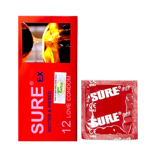 Bao cao su hạt gai Sure ex dotted & ribbed hộp 12 chiếc chính hãng giá siêu rẻ