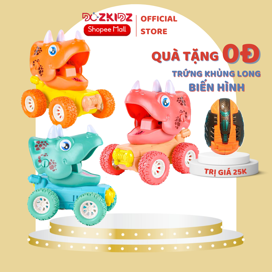 Xe khủng long chạy đà 4 bánh - đồ chơi cho trẻ từ 1 tuổi trở lên - DOZKIDZ