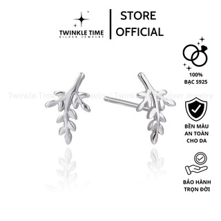 Khuyên tai bạc Twinkle Time cao cấp hình lá Olive đơn giản cá tính phong cách Hàn Quốc TT032