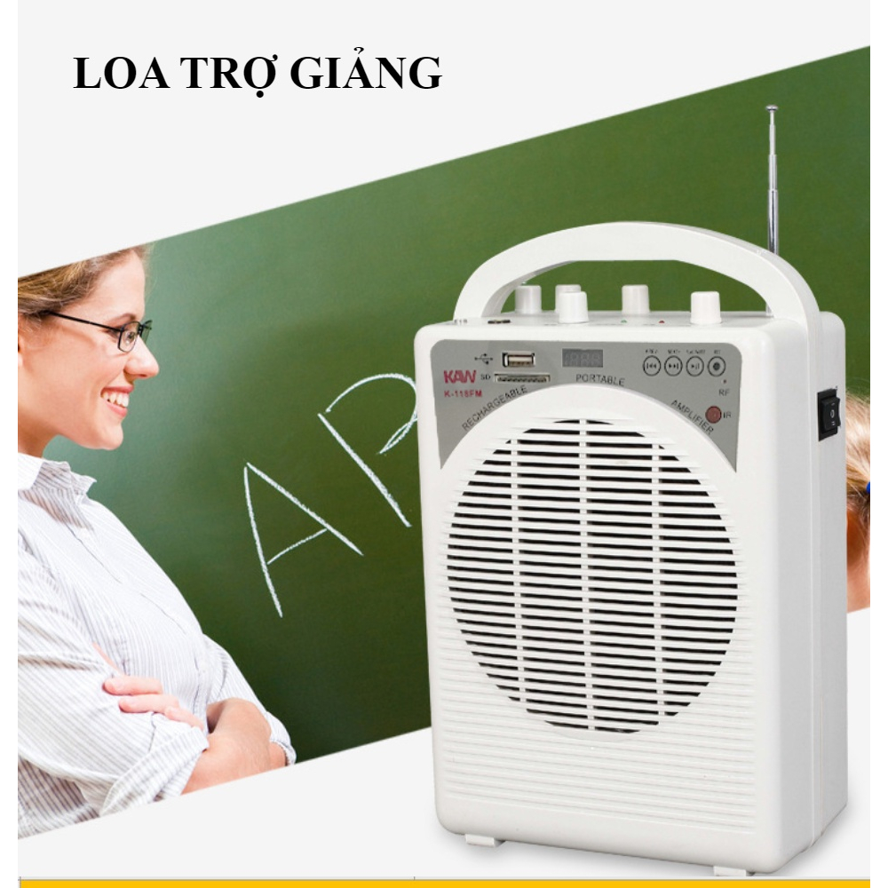 Loa Trợ Giảng Cho Giáo Viên, Loa Trợ Giảng Không Dây KAW 118FM/ K117 UHF Chính Hãng, Bluetooth 5.0- Bảo Hành Toàn Quốc.