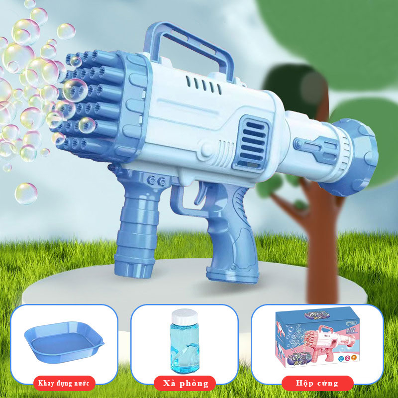 Súng Bắn Bong Bóng Xà Phòng 32 Nòng Siêu Mạnh Máy thổi bong bóng 32 nòng