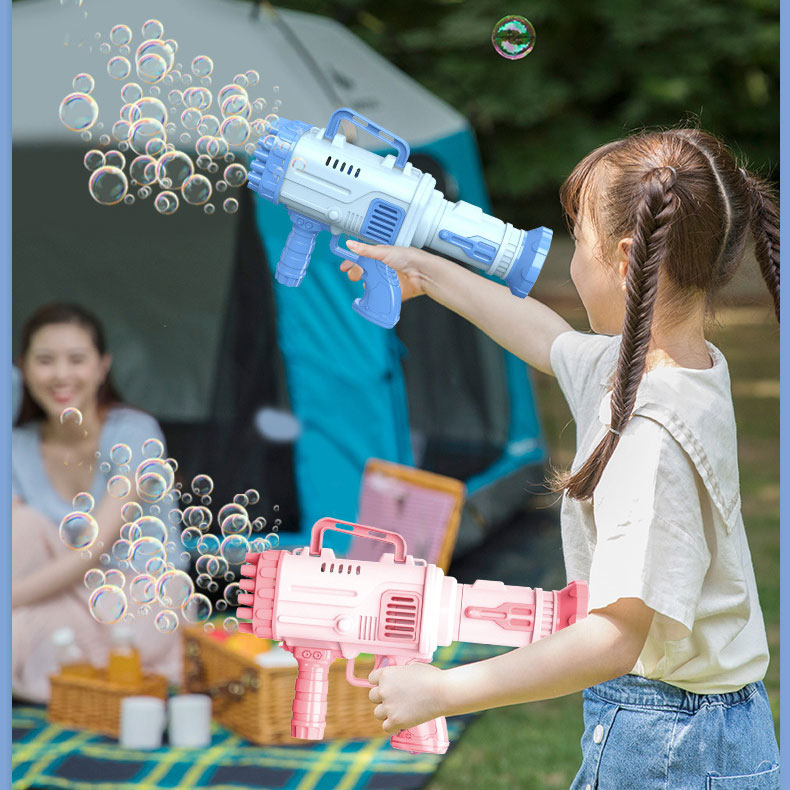 Súng Bắn Bong Bóng Xà Phòng 32 Nòng Siêu Mạnh Máy thổi bong bóng 32 nòng