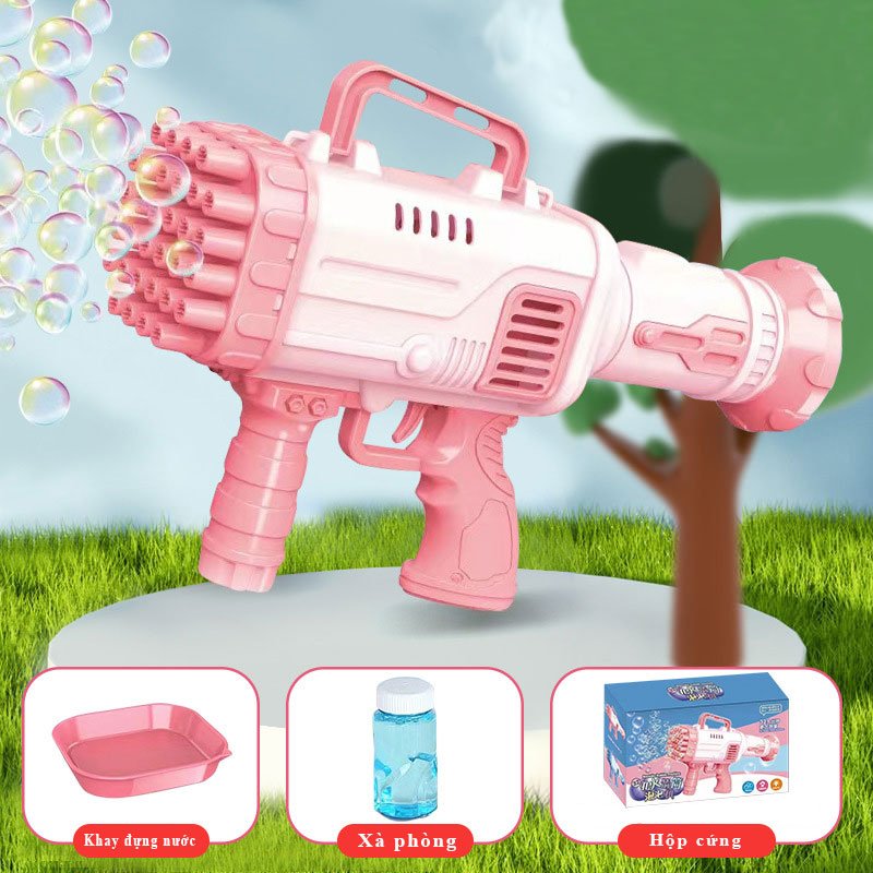 Súng Bắn Bong Bóng Xà Phòng 32 Nòng Siêu Mạnh Máy thổi bong bóng 32 nòng
