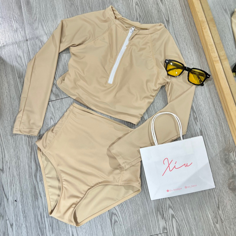 Bikini 2 mảnh dài tay cạp cao