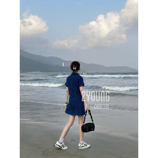 Đầm sơ mi jean ôm [2YOUNG] D1085 (ảnh thật)