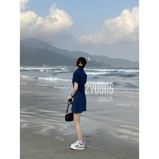 Đầm sơ mi jean ôm [2YOUNG] D1085 (ảnh thật)