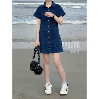 Đầm sơ mi jean ôm [2YOUNG] D1085 (ảnh thật)