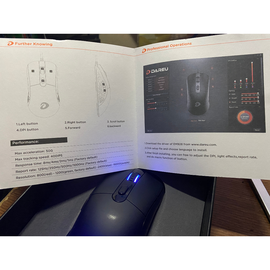 Chuột chơi game máy tính Dareu EM928