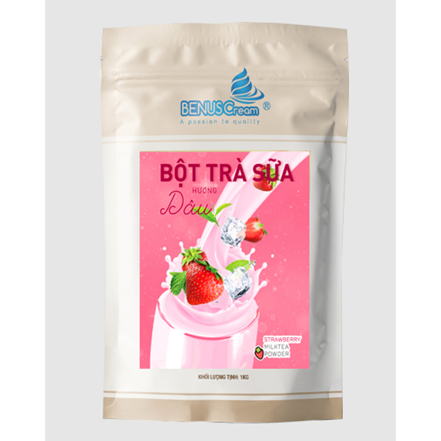 Bột Trà Sữa Benus Cream Hương Dâu