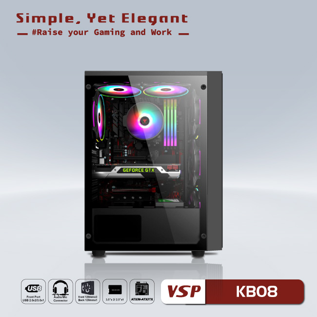 Vỏ máy tính | Case VSP - Esport Gaming Kb08 - Hàng chính hãng