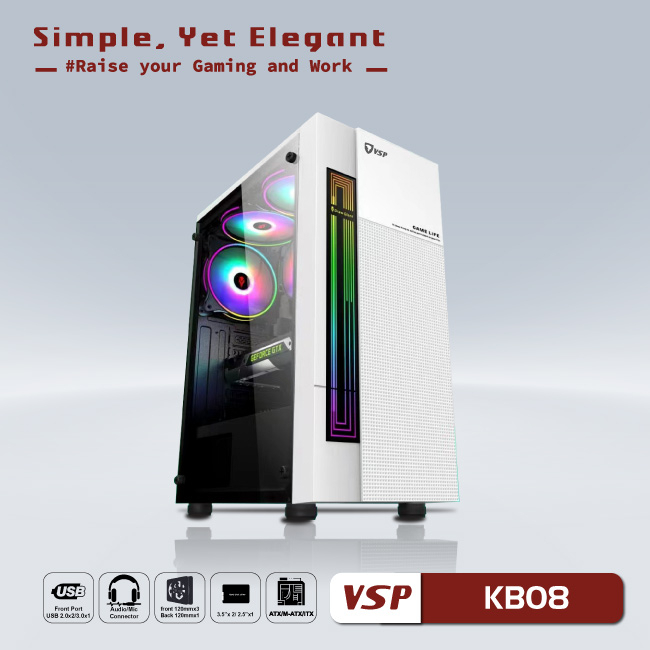 Vỏ máy tính | Case VSP - Esport Gaming Kb08 - Hàng chính hãng