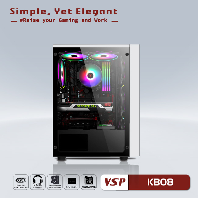 Vỏ máy tính | Case VSP - Esport Gaming Kb08 - Hàng chính hãng