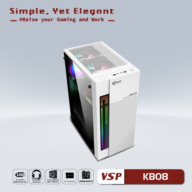 Vỏ máy tính | Case VSP - Esport Gaming Kb08 - Hàng chính hãng