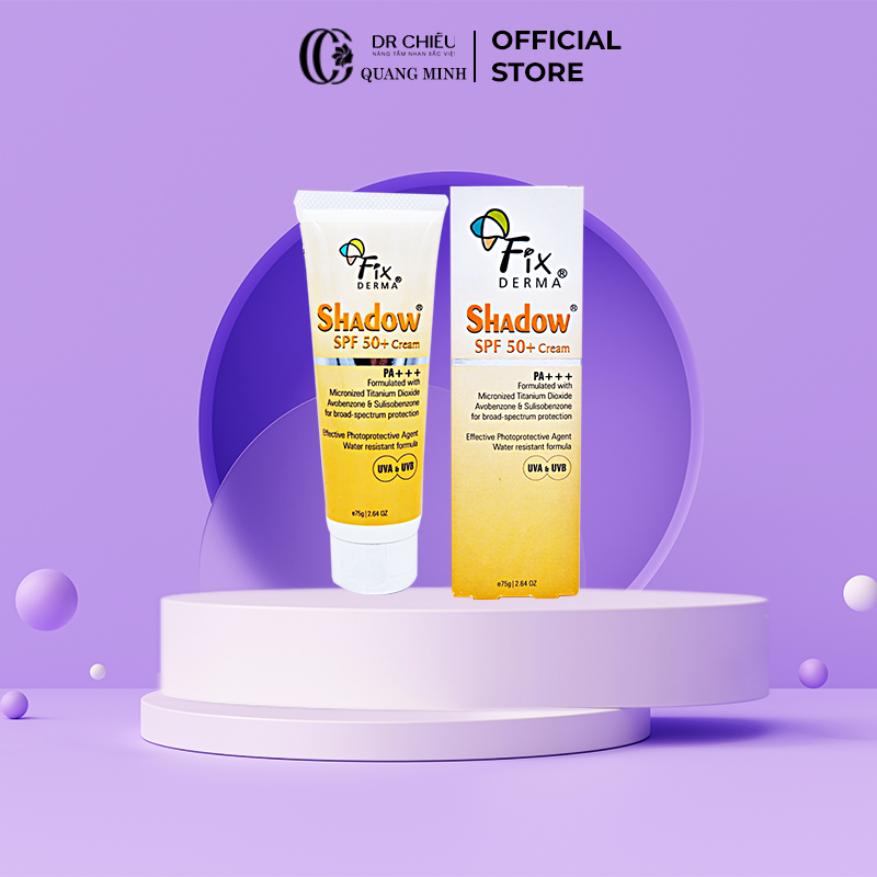 Kem Chống Nắng Shadow SPF 50+ Gel Chống Nắng Fixderma cho da mặt và toàn thân (75g)