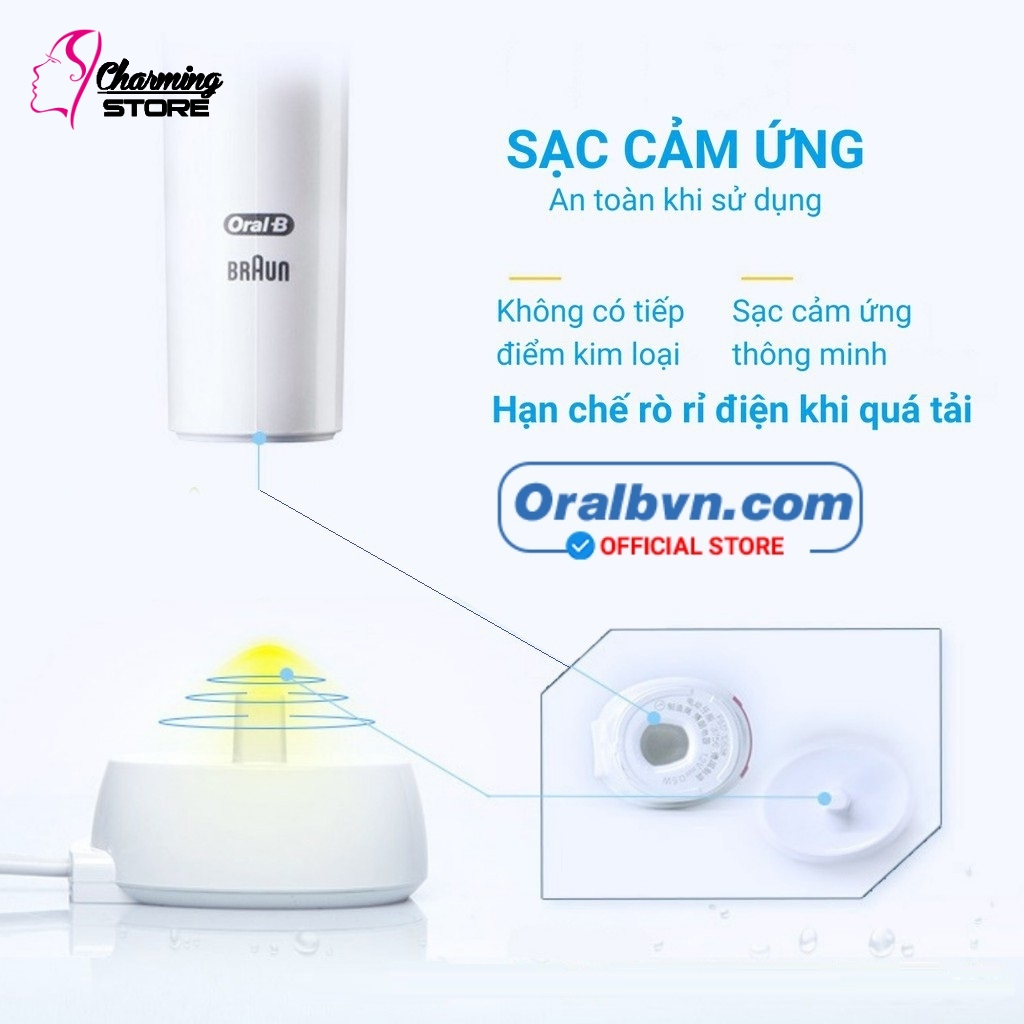 Sạc bàn chải điện Braun Oral B, Oralb, Oral-B chất lượng cao, sạc nhanh ( Bảo hành 6 tháng)