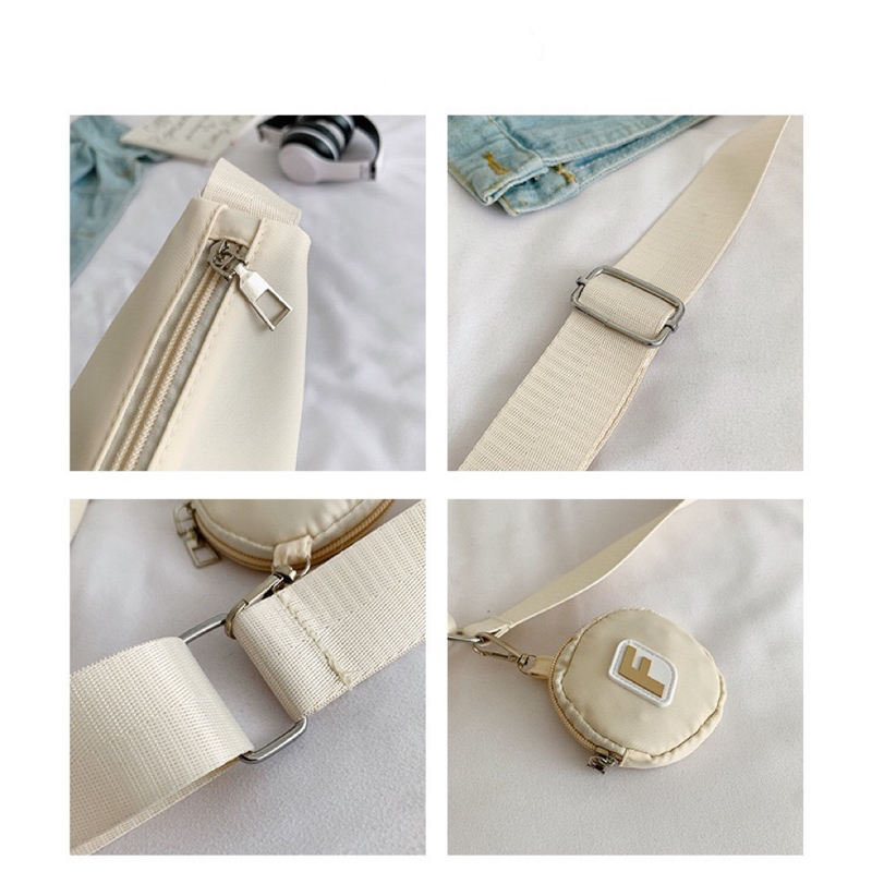 Túi xách đeo chéo vai vải Nylon sức chứa lớn phong cách thời trang Hàn Quốc cho nam nữ hot trend