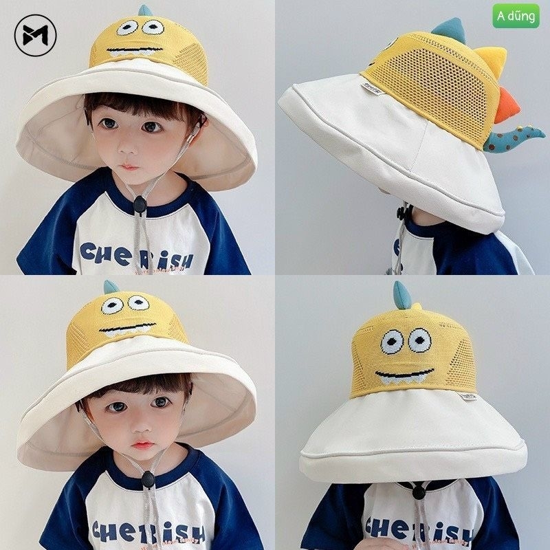 Mũ Nón Tai Bèo Phối Lưới In Họa Tiết Gấu Hoạt Hình Thoáng Khí Thời Trang A.d