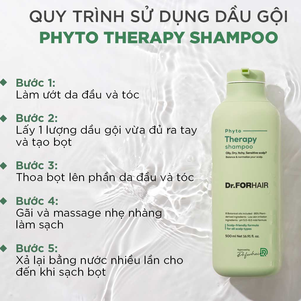 Dầu xả cho da nhạy cảm, Dầu xả dưỡng tóc cho da kích ứng, dịu nhẹ da đầu Dr.ForHair Phyto Therapy Treatment 500ml