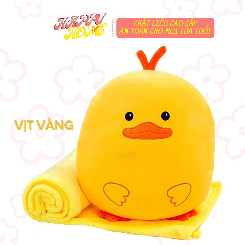 Bộ chăn gối văn phòng hình thú béo, bộ chăn gối gấu bông cute cho bé đi học - HAPPY HOME