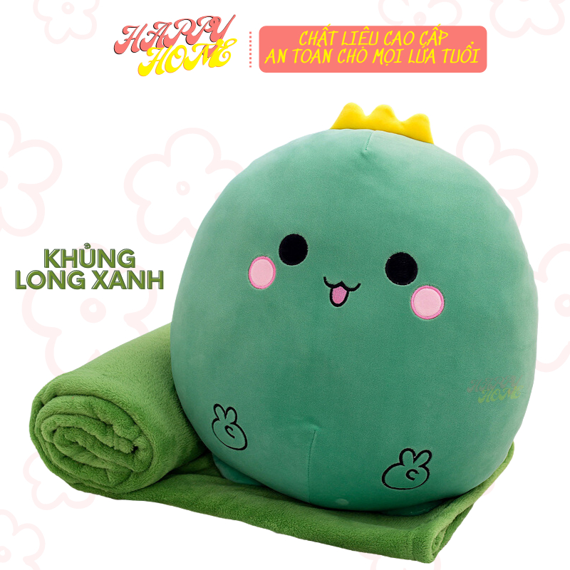 Bộ chăn gối văn phòng hình thú béo, bộ chăn gối gấu bông cute cho bé đi học - HAPPY HOME