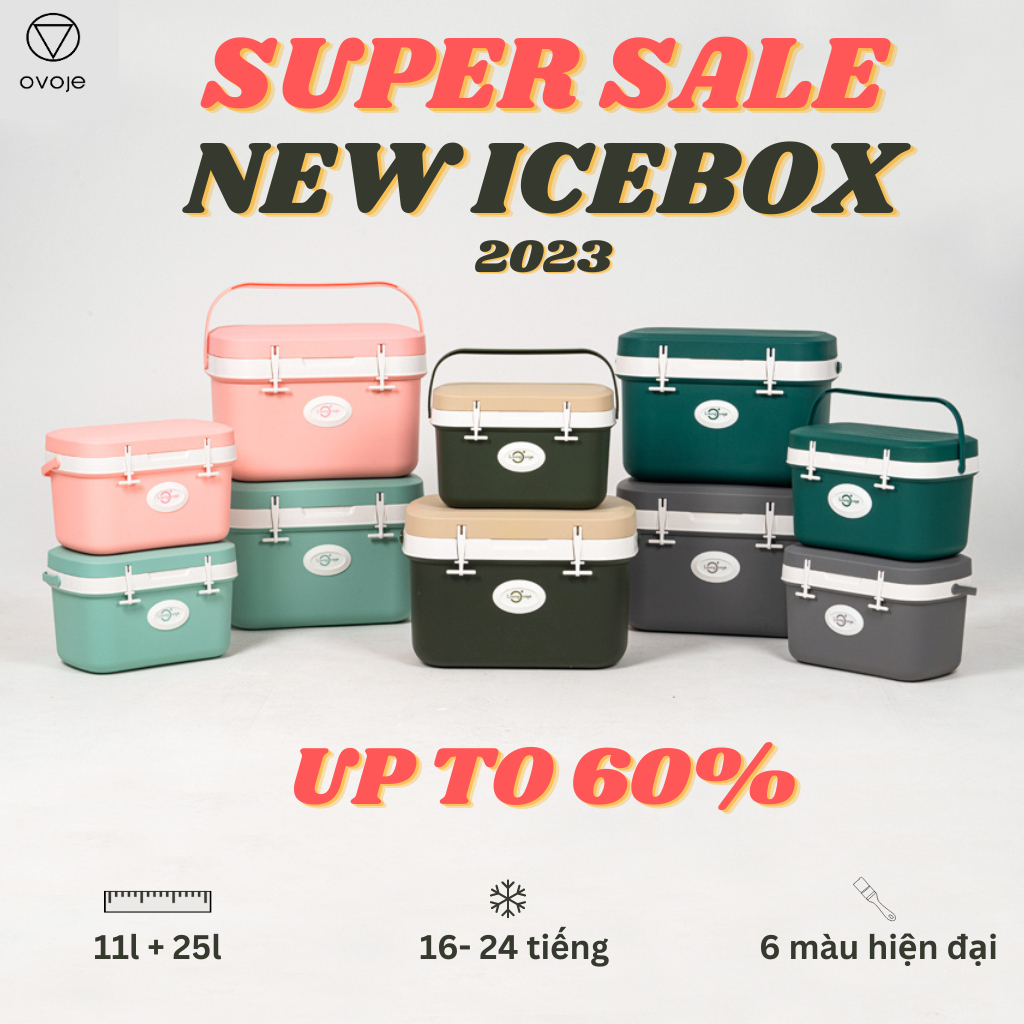 SS - Thùng đá - Thùng giữ nhiệt Ice box Living Ovoje 2023 - THIẾT KẾ MỚI Dung tích 11L - 25L giữ đá lâu