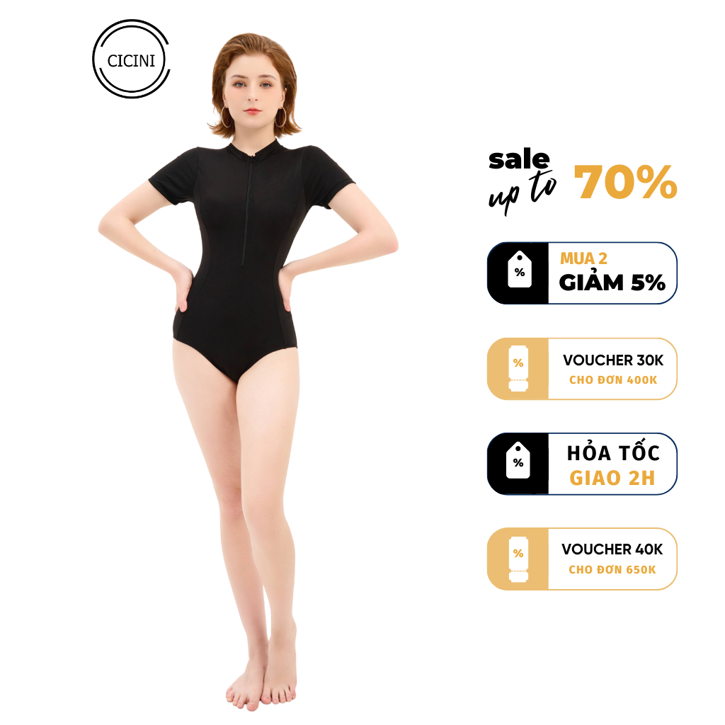 Bộ đồ bơi liền 1 mảnh dài tay bikini dành cho bạn gái mã L85