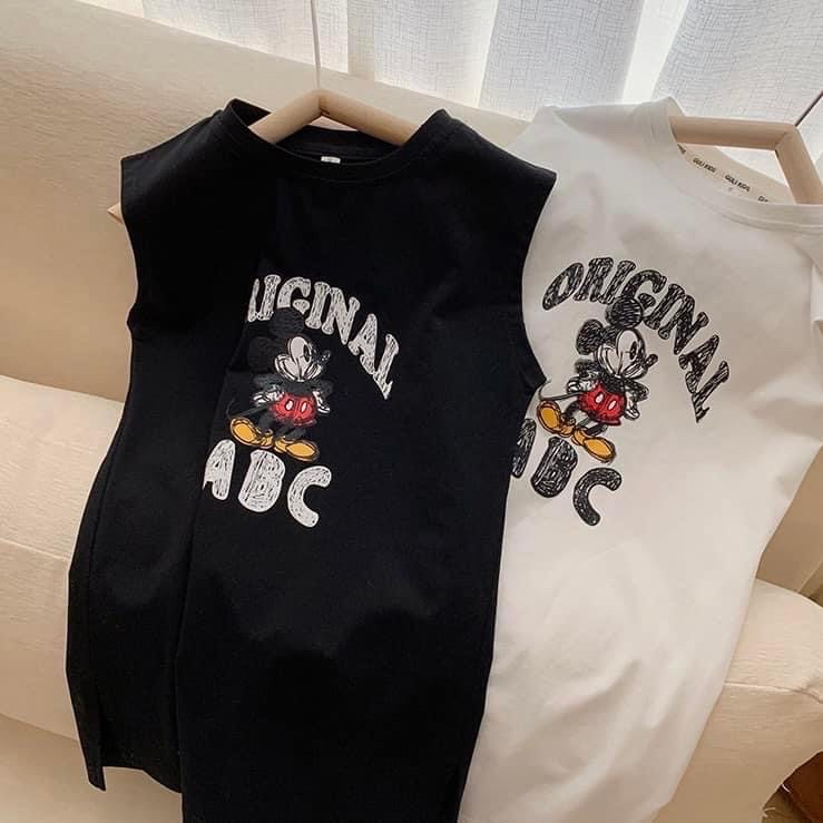 Váy xuông cotton cho bé gái BAE KIDS 11kg đến 30kg họa tiết micky