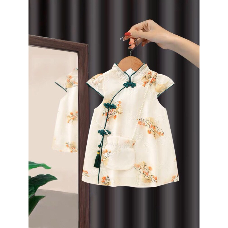 Váy Sườn Xám hot trend 2023 - tặng kèm túi xinh ❤️ dành cho các baby từ 8-28kg