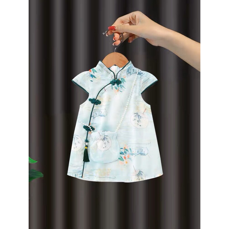 Váy Sườn Xám hot trend 2023 - tặng kèm túi xinh ❤️ dành cho các baby từ 8-28kg