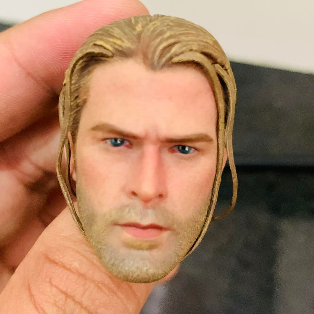 Mô hình head Thor tóc dài thần sấm sơn thủ công 1/6 - Custom figure avengers