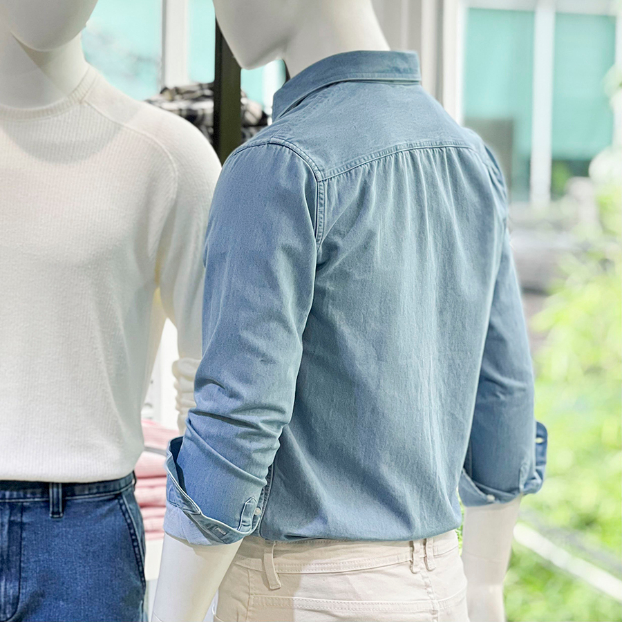 Áo Sơ Mi Nam Cao Cấp Trơn Denim Shirt BY COTTON