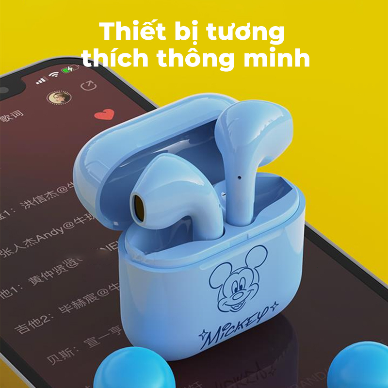 Tai nghe nhét tai Bluetooth 5.3 Disney Pro4 không dây Headphone TWS mini âm nhạc HIFI có micrô díney mickey FX-951B