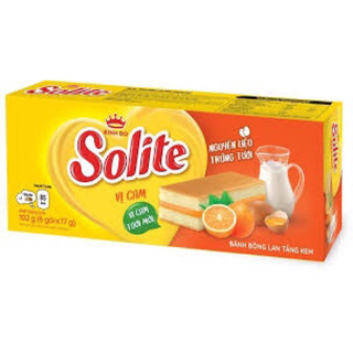 Bánh bông lan tầng Solite vị cam 🍊 hộp 102g