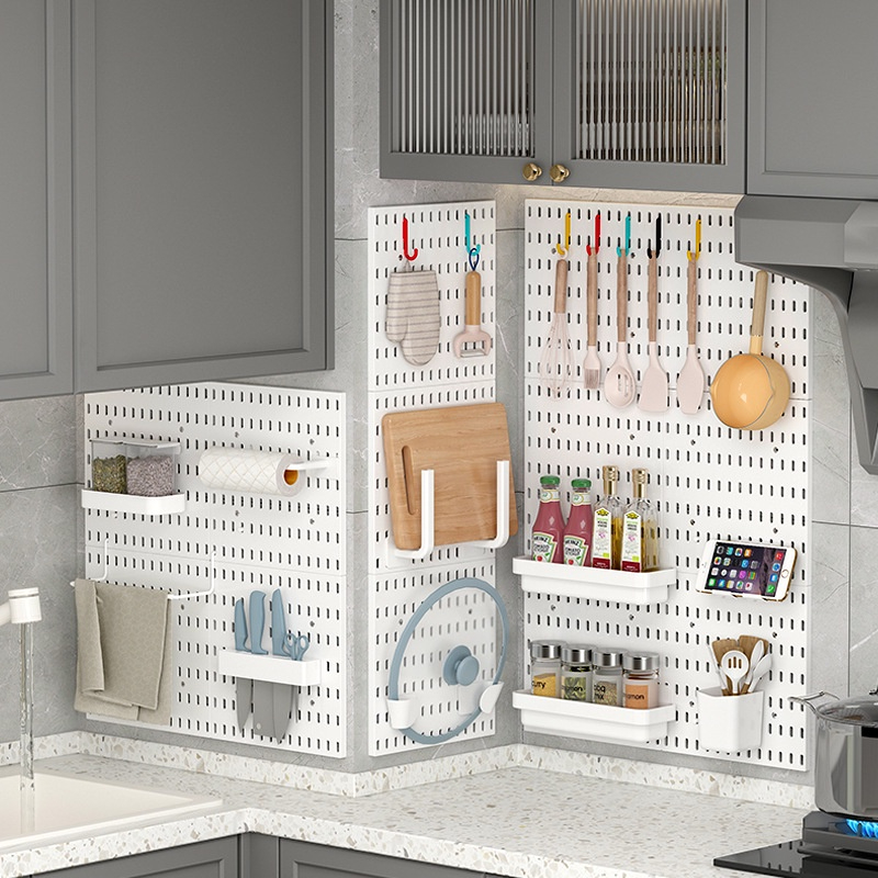 Kệ Treo Tường Pegboard Hộ Gia Đình Lưu Trữ Kệ Trưng Bày Tổ Chức Trang Trí Nhà Kệ Treo Trang Trí