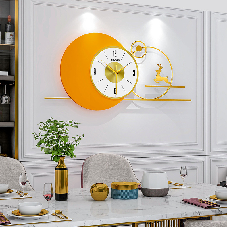 Đồng Hồ Trang Trí Kim Trôi Treo Tường Decor Shouse EA06 quartz phù hợp cho nội thất phòng khách cỡ lớn hiện đại