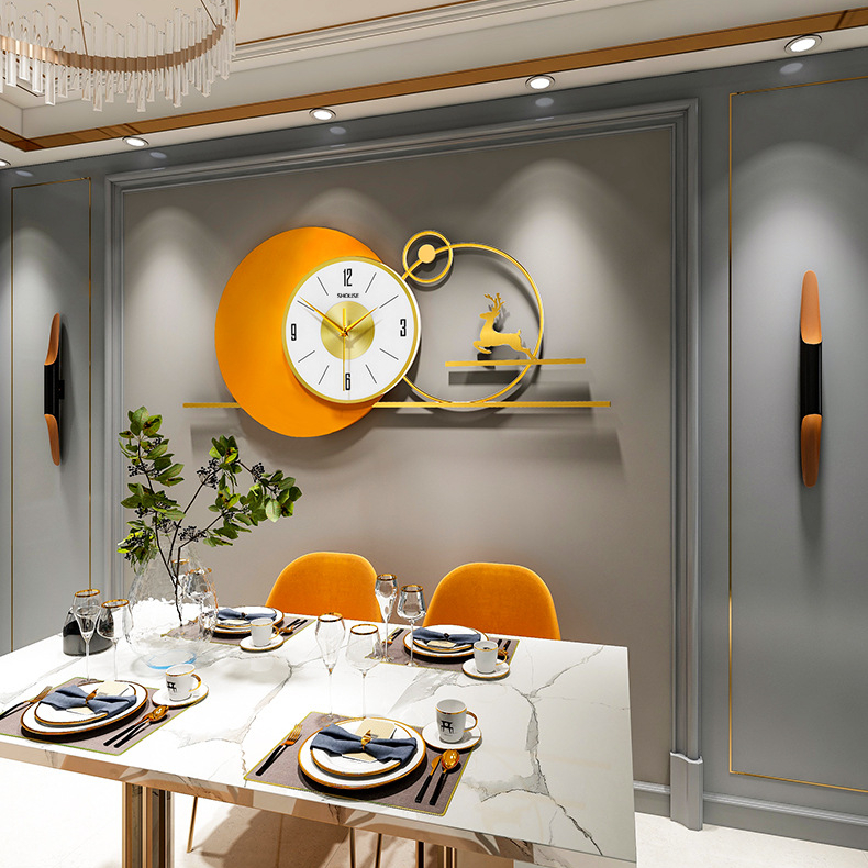 Đồng Hồ Trang Trí Kim Trôi Treo Tường Decor Shouse EA06 quartz phù hợp cho nội thất phòng khách cỡ lớn hiện đại