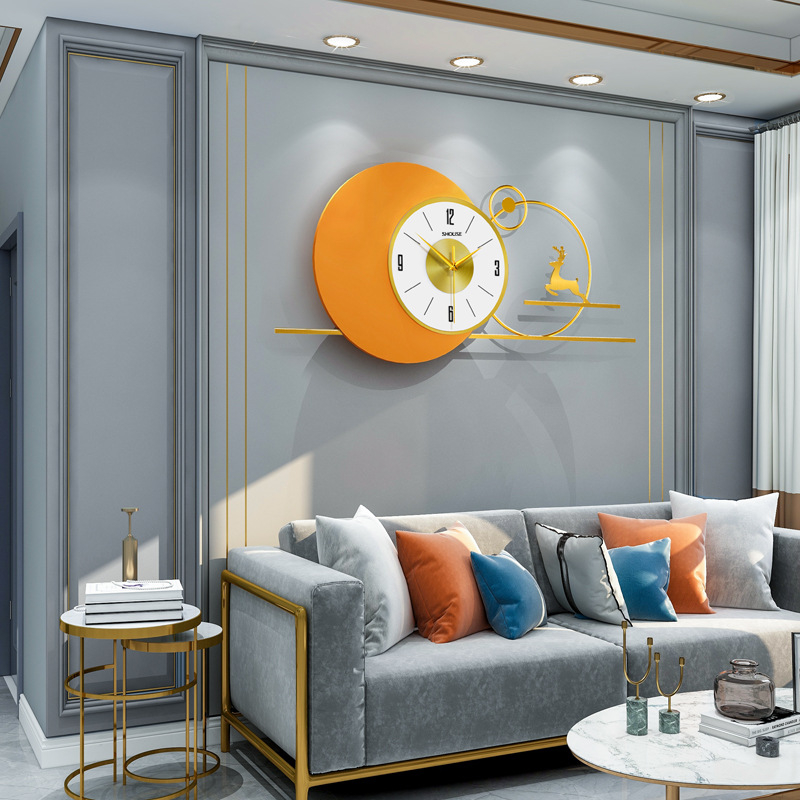 Đồng Hồ Trang Trí Kim Trôi Treo Tường Decor Shouse EA06 quartz phù hợp cho nội thất phòng khách cỡ lớn hiện đại