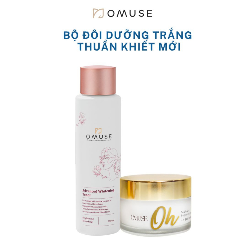 Combo Cream & Toner dưỡng trắng và phục hồi da OMUSE Oh So Glowy Brightening | BigBuy360 - bigbuy360.vn