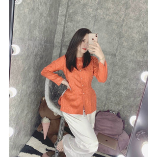 ÁO BÀ BA GẤM HỌA TIẾT LÁ
