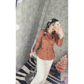 ÁO BÀ BA GẤM HỌA TIẾT LÁ