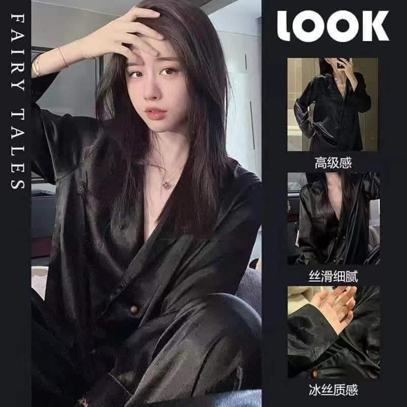 BỘ NGỦ LỤAsz M màu tím nhạt và be sz XL chất đẹp