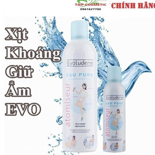 Xịt khoáng cấp nước & làm dịu da atomiseur eau pure evoluderm 400ml / 150ml