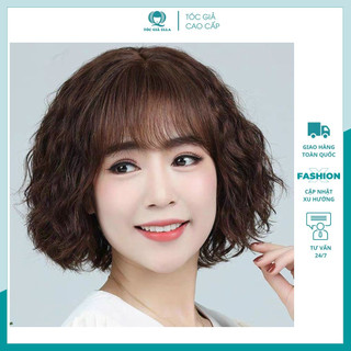 Tóc giả nữ nguyên đầu xù ngắn cho trung niên