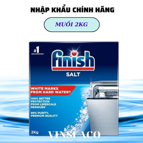 Muối rửa bát FINISH lẻ 2kg, làm mềm nước cứng, khử cặn của nguồn nước trước khi đi vào chu trình của máy rửa bát