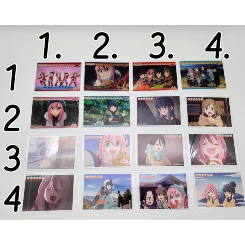 Thẻ bài bo góc 04 chủ đề Yuru Camp △ (Laid-Back Camp) Clear Card Collection, chính hãng, DF nhiều
