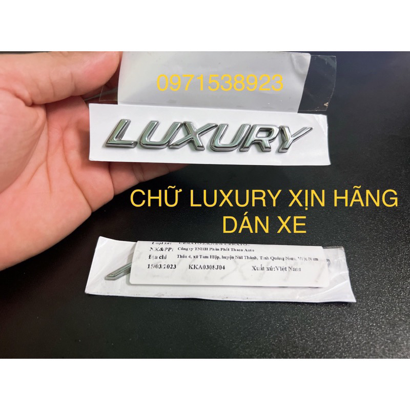 Logo chữ LUXURY xịn chính hãng thaco dán xe KIA MAZDA