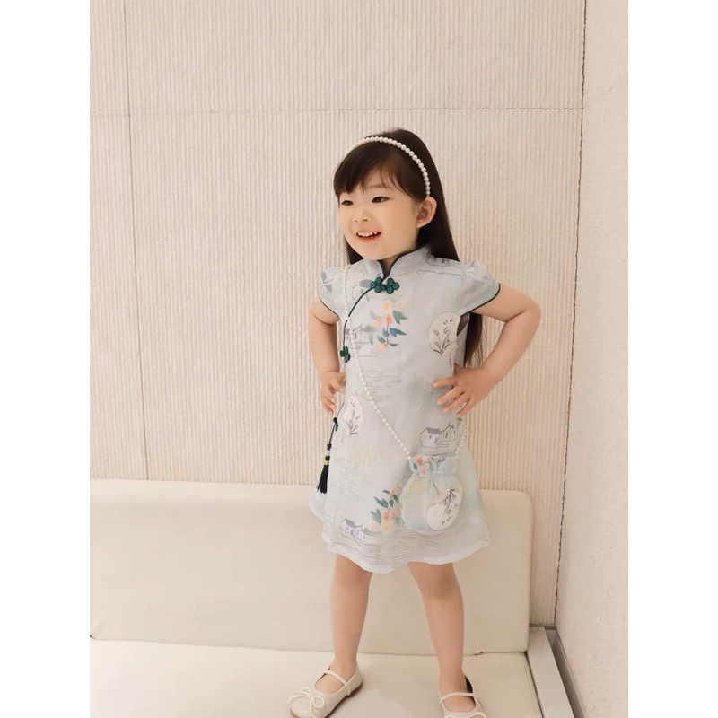 Váy Sườn Xám hot trend 2023 - tặng kèm túi xinh ❤️ dành cho các baby từ 8-28kg